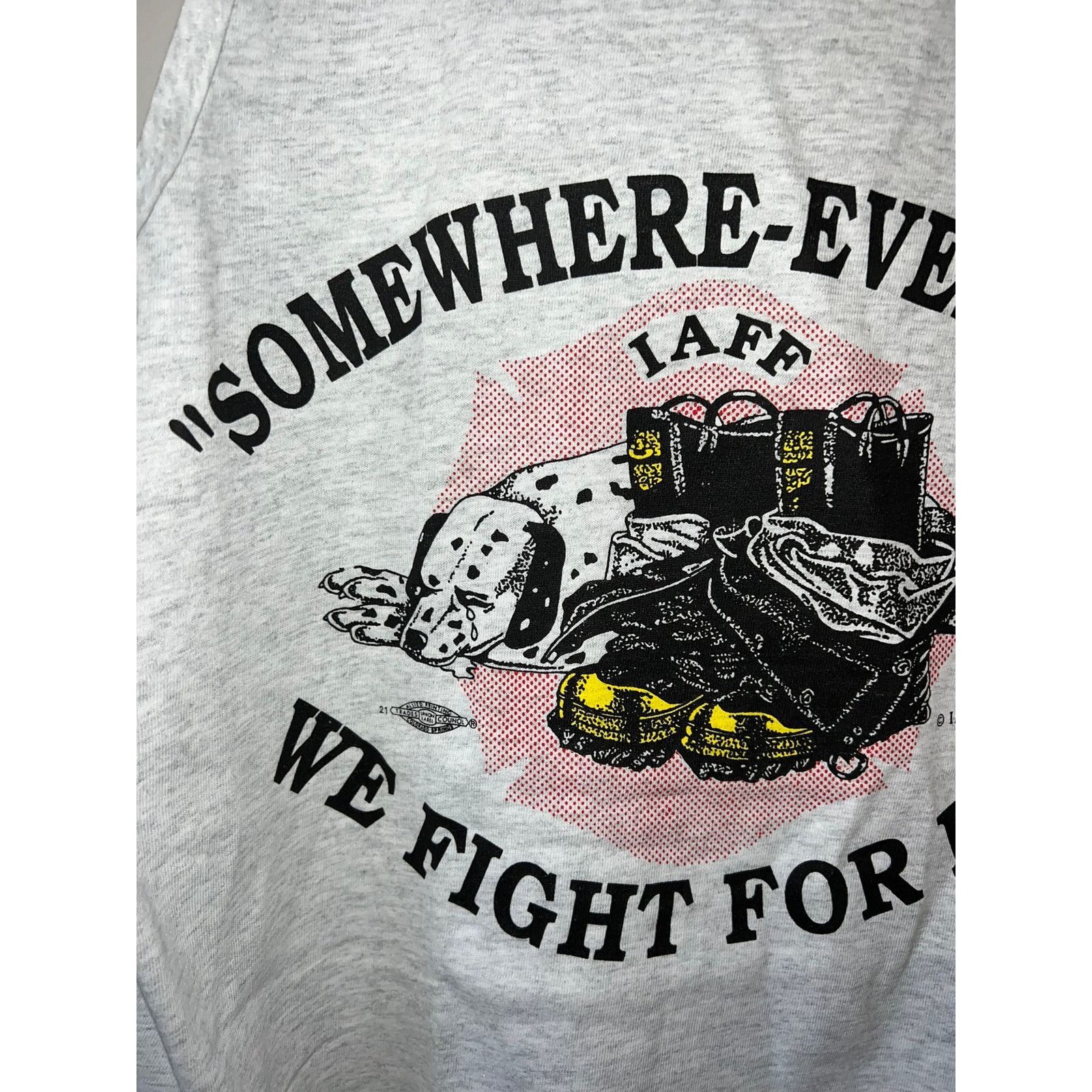 Fruit Of The Loom Vintage Firefigher Shirt Fallen Fire Fighter Memorial IAFF M Size US M / EU 48-50 / 2 - 6 Thumbnail