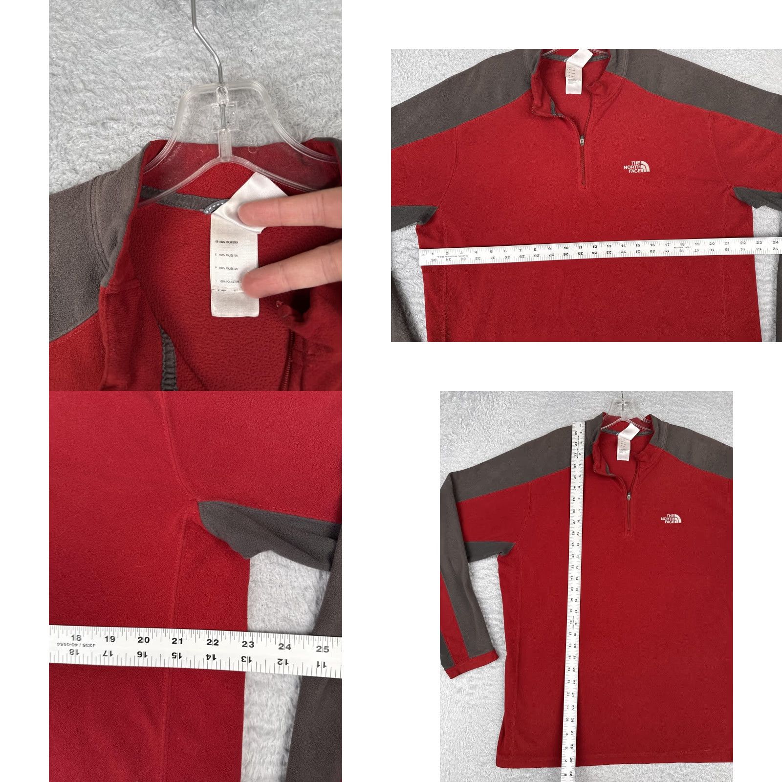 The North Face VINTAGE? No — The North Face Pullover Mens XL Red Gray TKA 100 Fleece 1/4 Zip Outdoor Hiking Size US XL / EU 56 / 4 - 8 Thumbnail