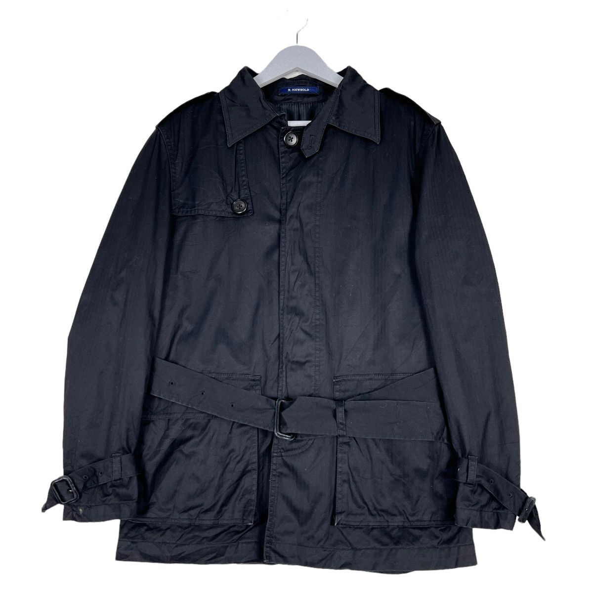 R.Newbold 🔥 BLACK R.NEWBOLD BELTED TRENCH COAT JACKET Size US M / EU 48-50 / 2 - 1 Thumbnail