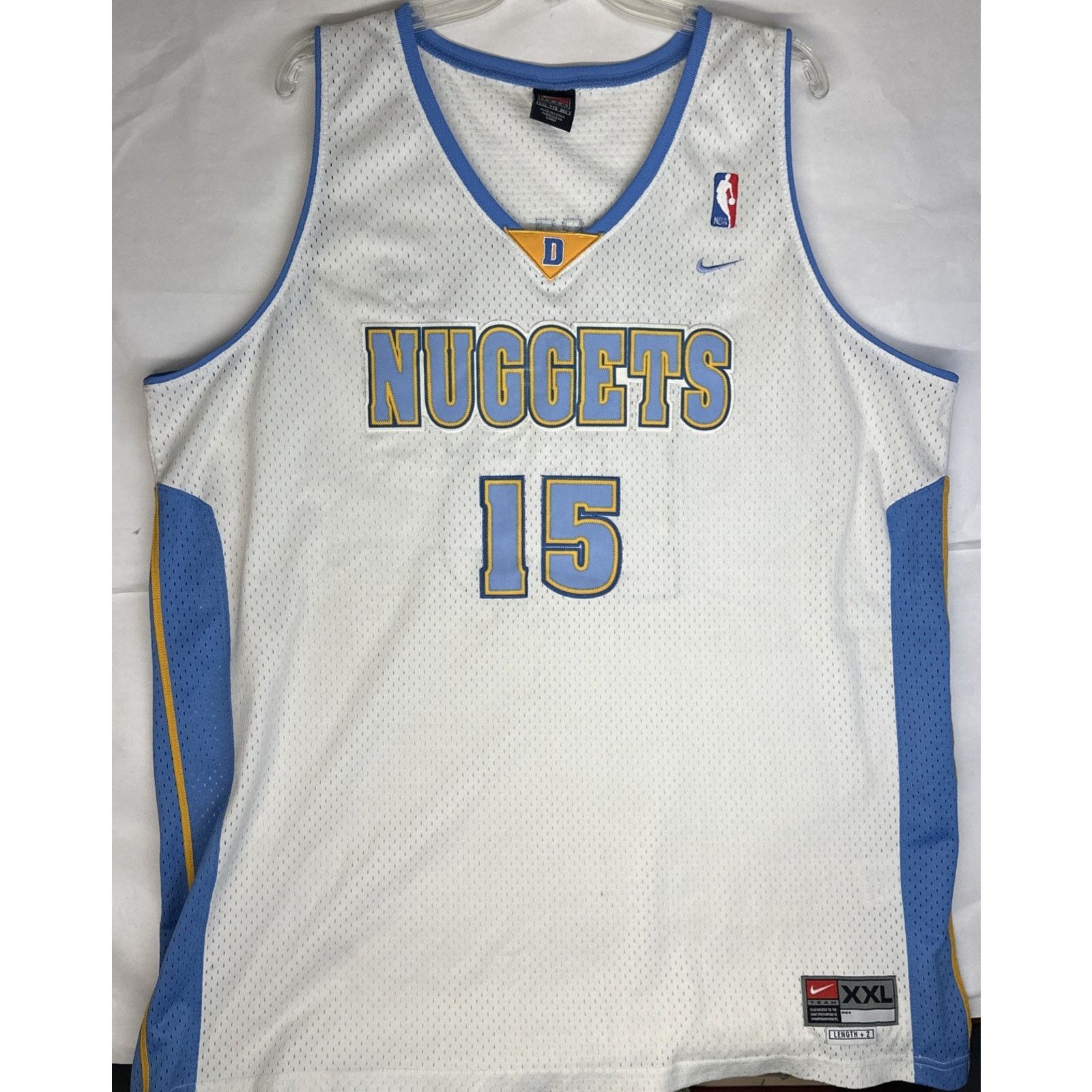Nike Vintage Denver Nuggets Carmelo Anthony Mens 2XL +2 White Size ONE SIZE - 1 Thumbnail