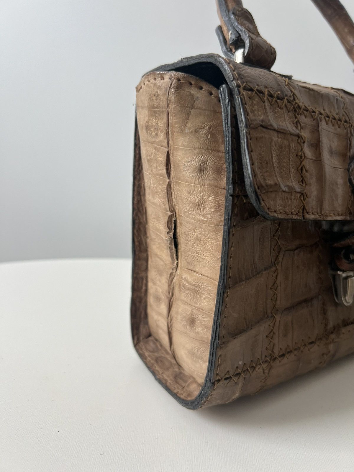 Vintage Vintage Women's Leather bag Crocodile Leather Made By Jaguar Size ONE SIZE - 14 Thumbnail