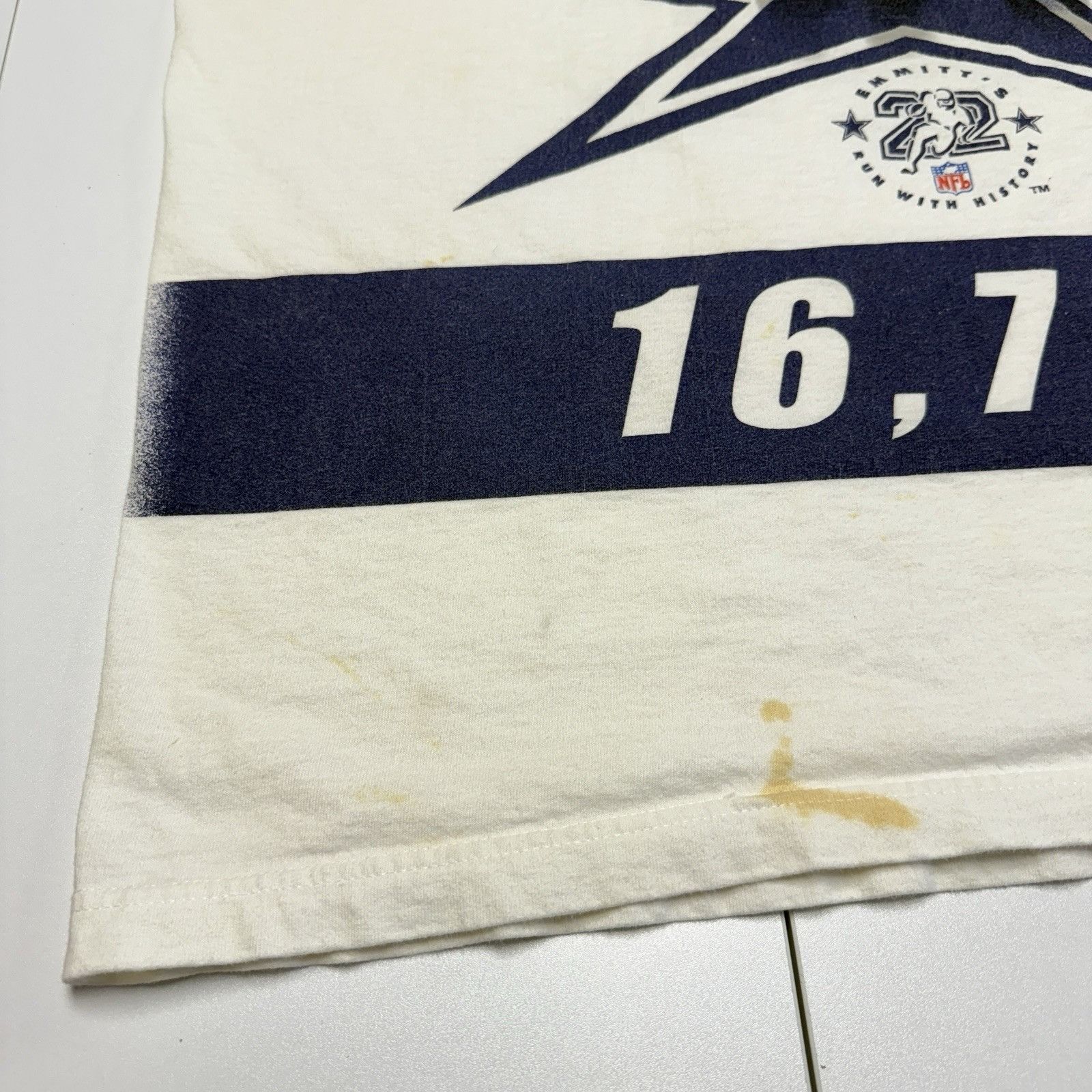 NFL × Reebok × Vintage Vintage Emmitt Smith Dallas Cowboys T Shirt Mens XL White Re Size US XL / EU 56 / 4 - 9 Thumbnail