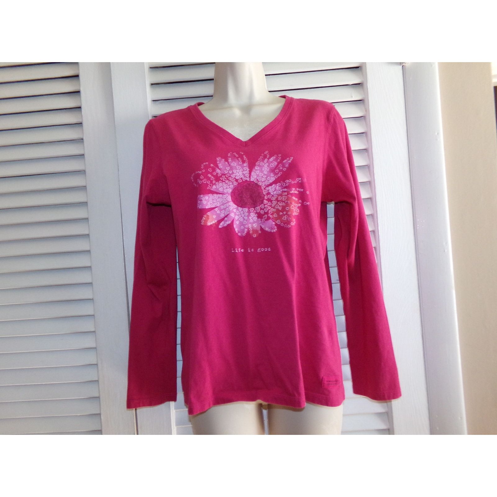 Life is Good Life is Good v neck ls pink t shirt M Excellent Size M / US 6-8 / IT 42-44 - 1 Thumbnail