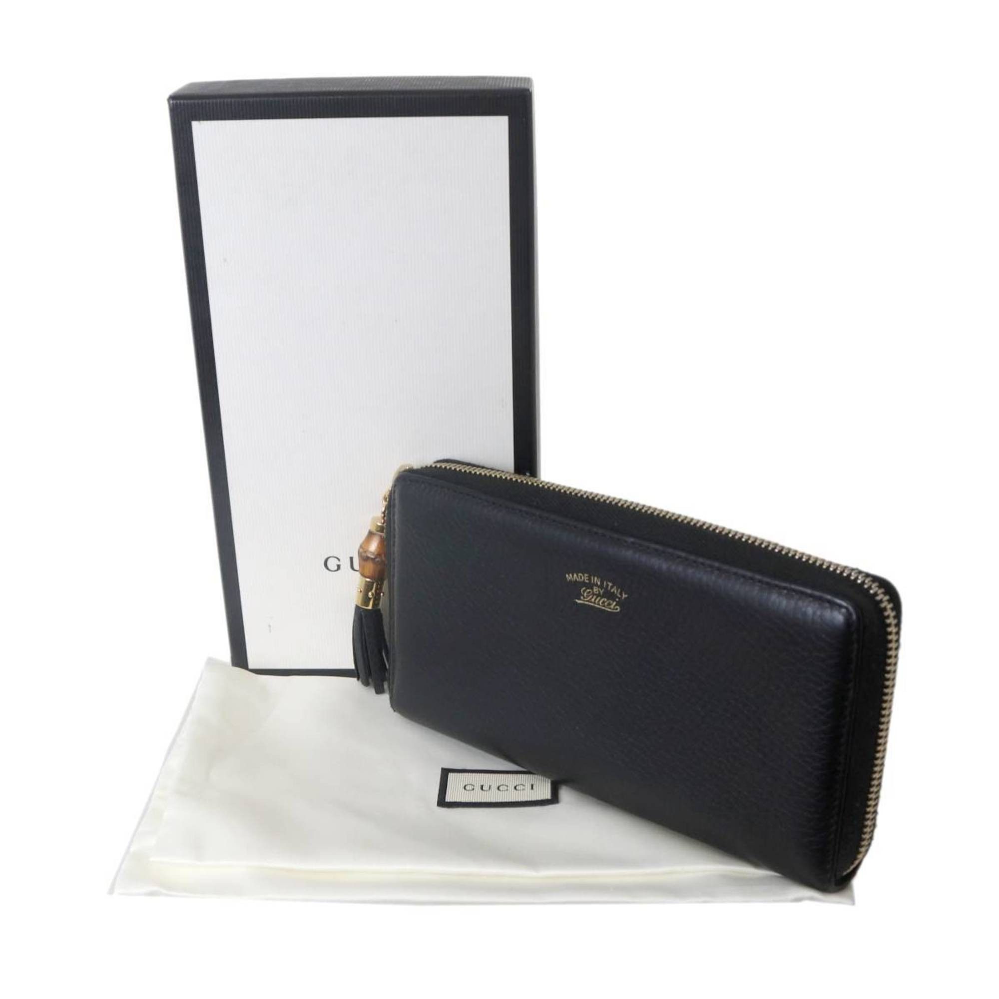 Gucci GUCCI Bamboo Round Long Wallet, Black, 496334 Size ONE SIZE - 1 Thumbnail