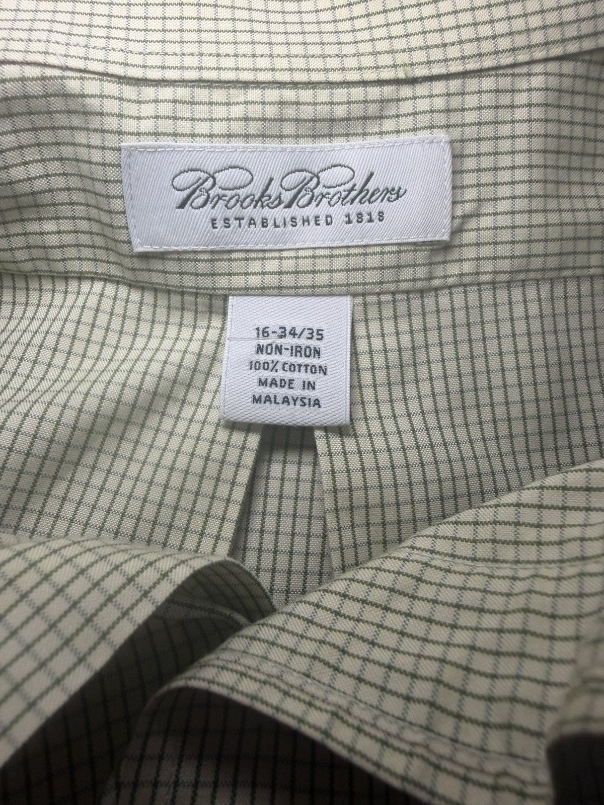 Brooks Brothers VTG Brooks Brothers Green Plaid Dress Shirt Size 16- 34/35. Size US XL / EU 56 / 4 - 3 Thumbnail