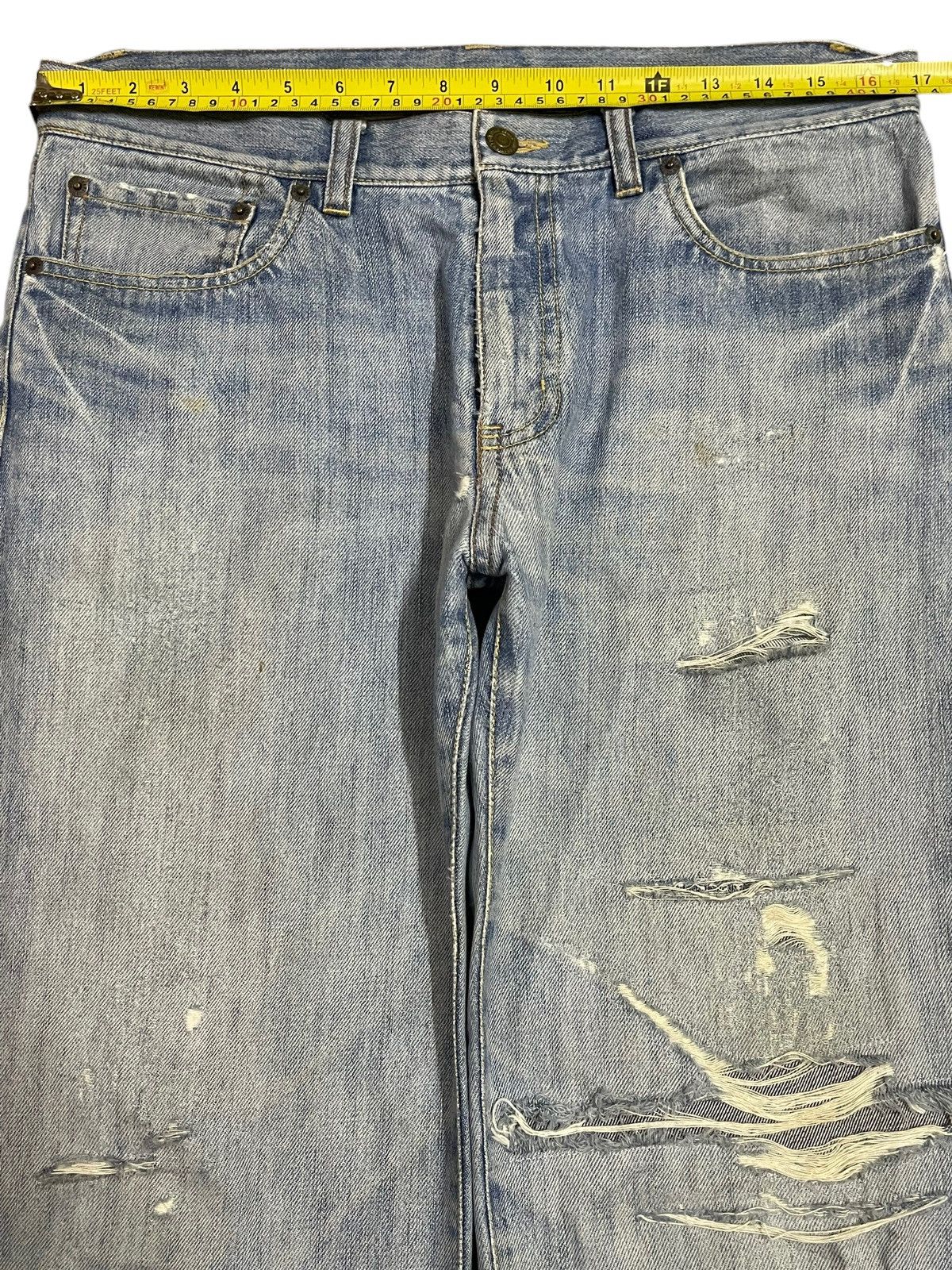 14th Addiction Vintage Japanese Brand Blue Wash Distressed Style Jeans Size US 34 / EU 50 - 11 Thumbnail