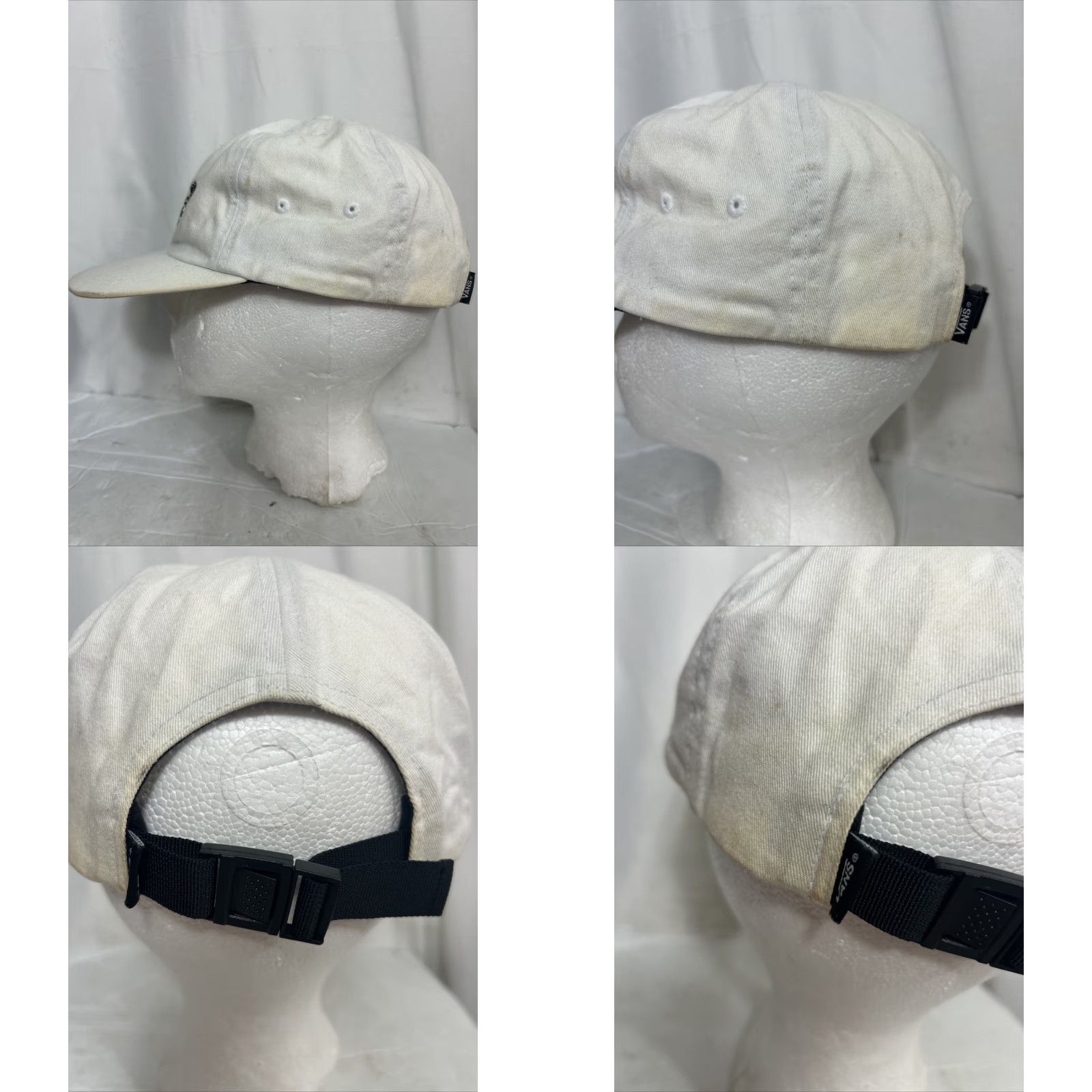 Vans VANS Peace Of Mind Jockey Strapback Hat Dad Hat White Bunnies stains Men Adjustable Cap Size ONE SIZE - 8 Thumbnail