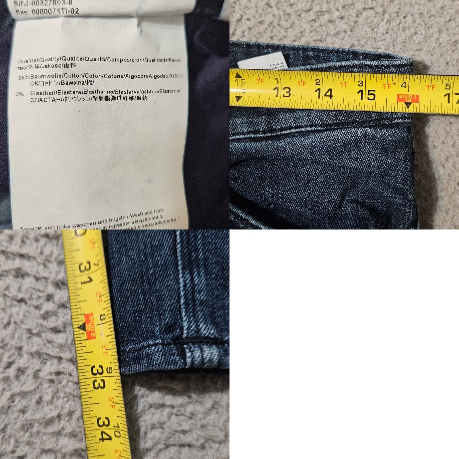 Hugo Boss Hugo Boss Mens Blue Jeans 30 x 32 Slim Tapered Medium Wash Stretch Maine Size US 30 / EU 46 - 8 Thumbnail