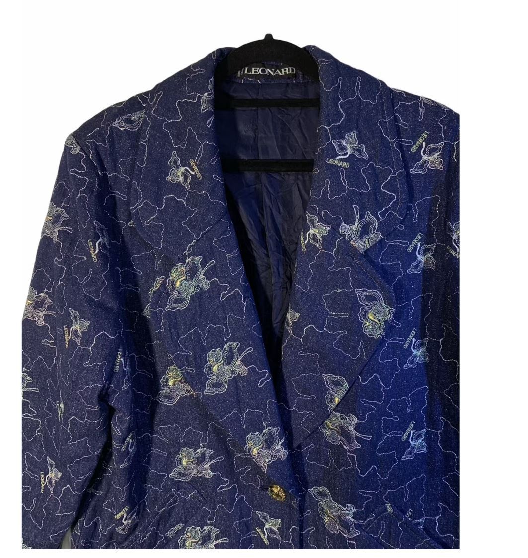 Leonard Paris Leonard Paris Coat Blue Medium - Large Metallic Embroidered Size US M / EU 48-50 / 2 - 3 Thumbnail
