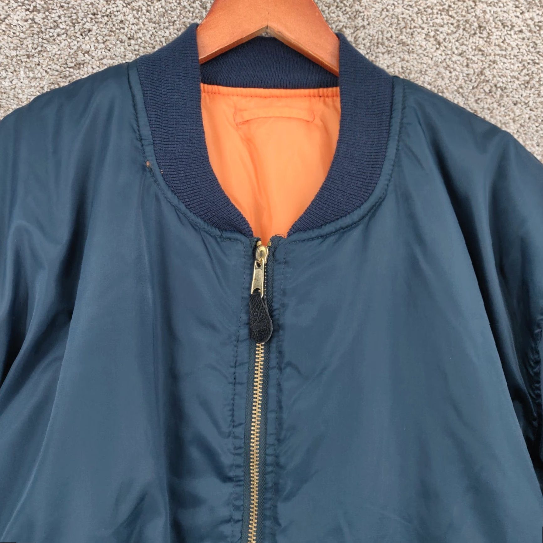 Vintage VINTAGE American Vintage MA-1 Bomber Jacket Mens XL Blue USAF Military Flight Jacket Size US XL / EU 56 / 4 - 3 Thumbnail