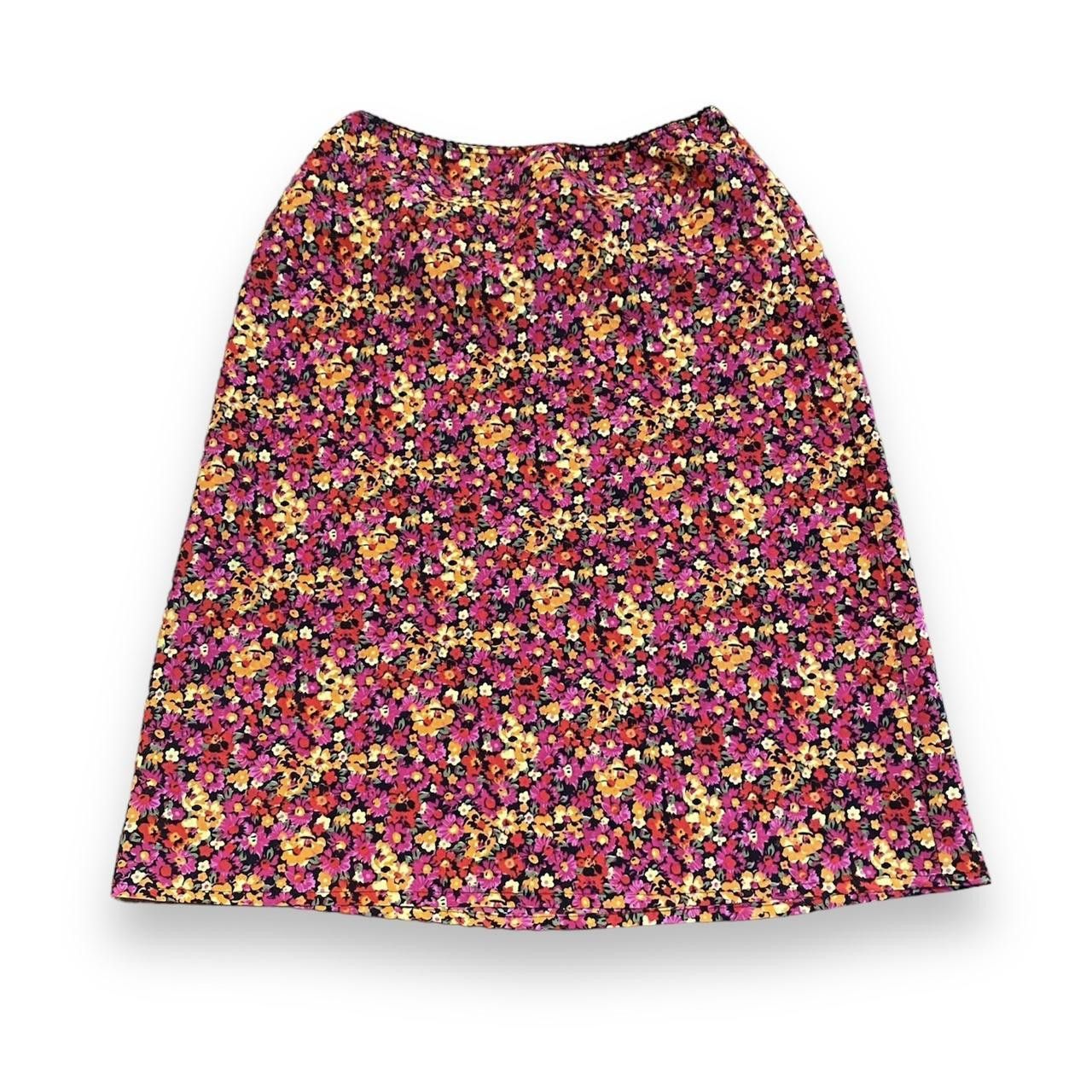 Designer Vintage 90's Floral Skirt Size 28" / US 6 / IT 42 - 1 Thumbnail