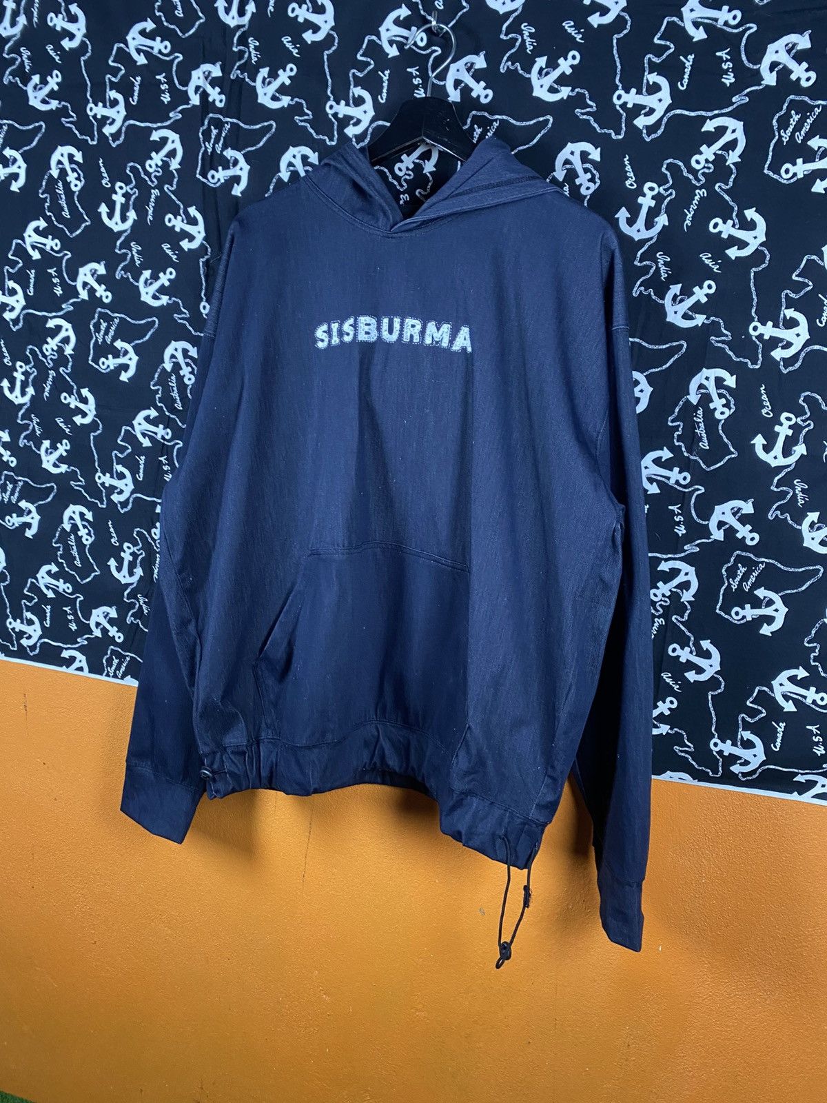 Japanese Brand SISBURMA Navy Blue Pullover Hoodie | Minimalist Casual Size US XL / EU 56 / 4 - 4 Thumbnail