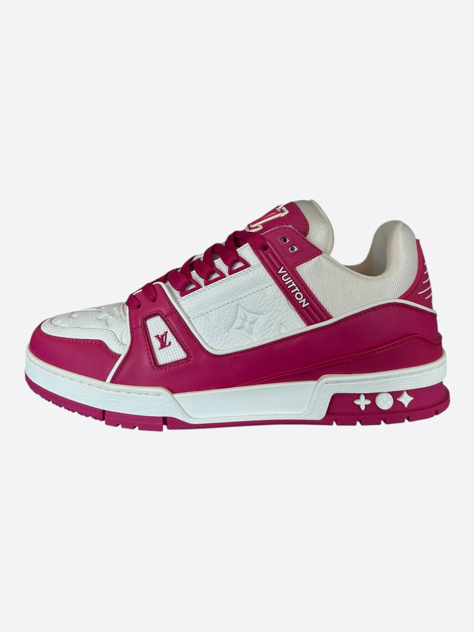 Louis Vuitton Louis Vuitton Pink & White Monogram Trainers Size US 9.5 / EU 42-43 - 3 Thumbnail