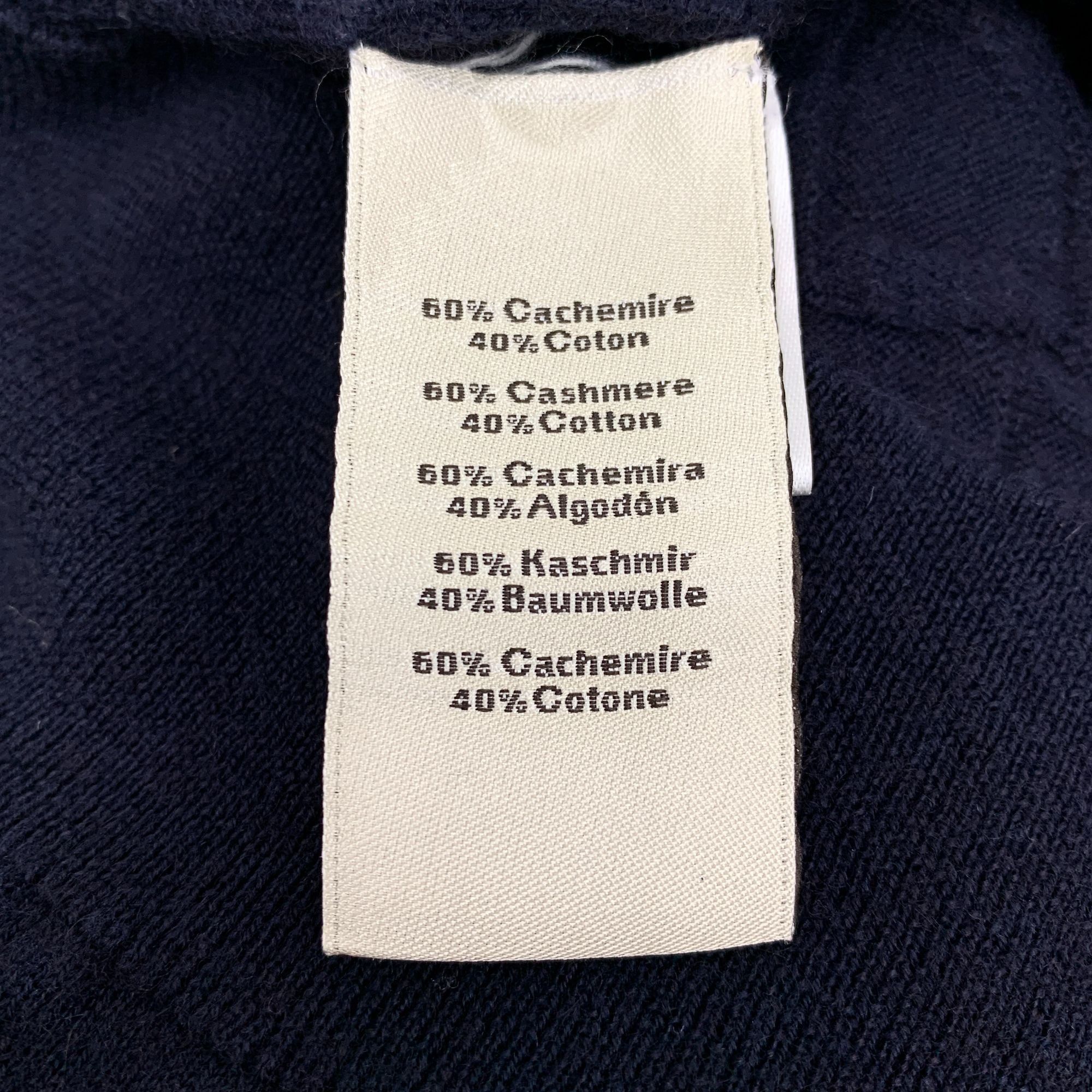Hermes Hermes Navy Blue Cashmere Cotton Blend Short-Sleeve Knitted Size US L / EU 52-54 / 3 - 3 Thumbnail