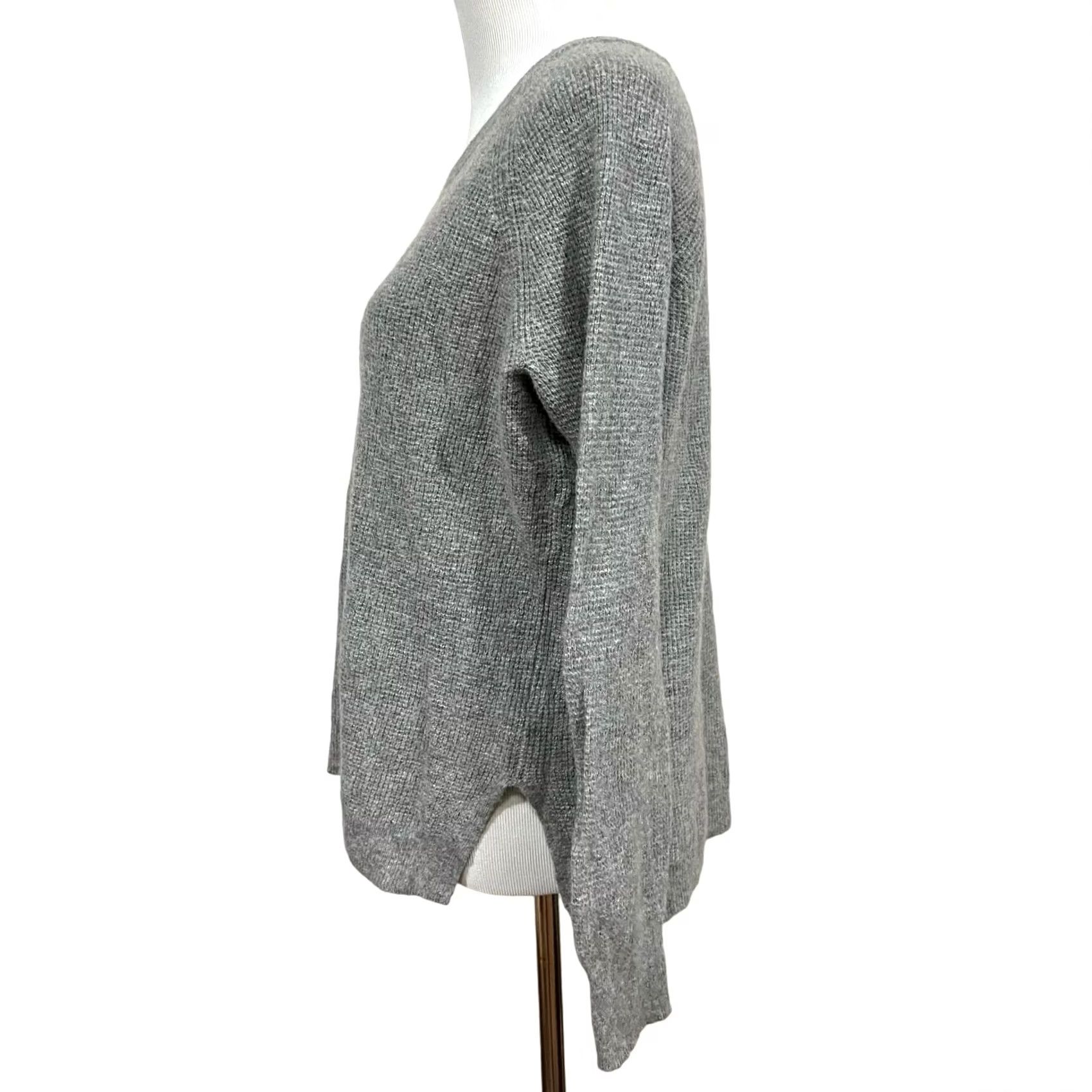 Madewell Madewell Waffle Knit Sweater Pullover Gray Wool Blend L Women's Pullover Knit Waffle-Stitch Wool Blend L Size L / US 10 / IT 46 - 6 Thumbnail