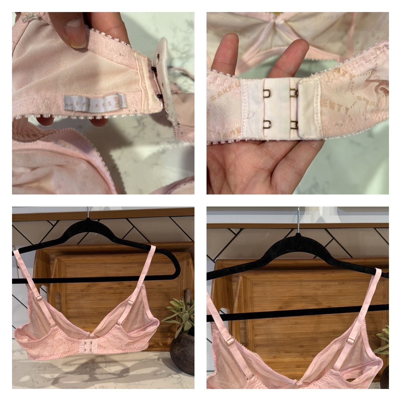 Other Savage x Fenty flocked logo pink sheer wire bra size 36D Size ONE SIZE - 8 Thumbnail