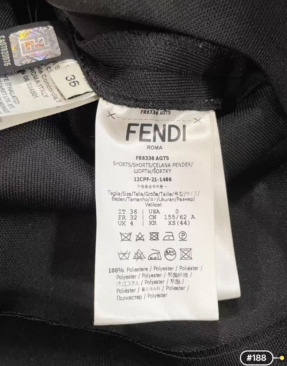 Fendi Fendi Classic Black High-Waisted Women's Shorts J33 Size 26" / US 2 / IT 38 - 6 Thumbnail