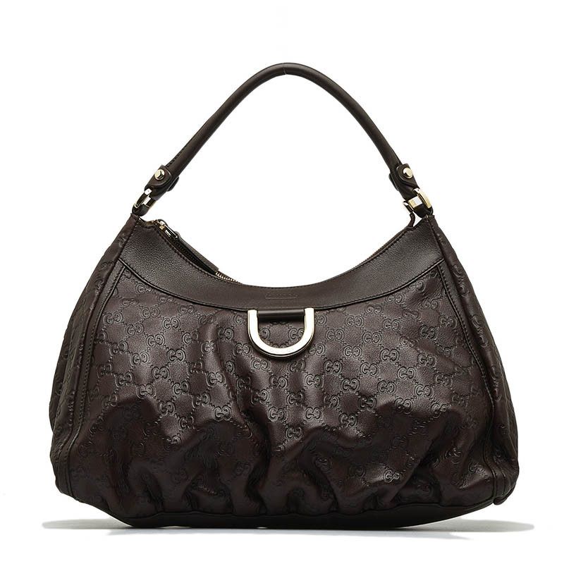 image of Gucci GG Signature D-Ring Shoulder Bag in Brown, Women's