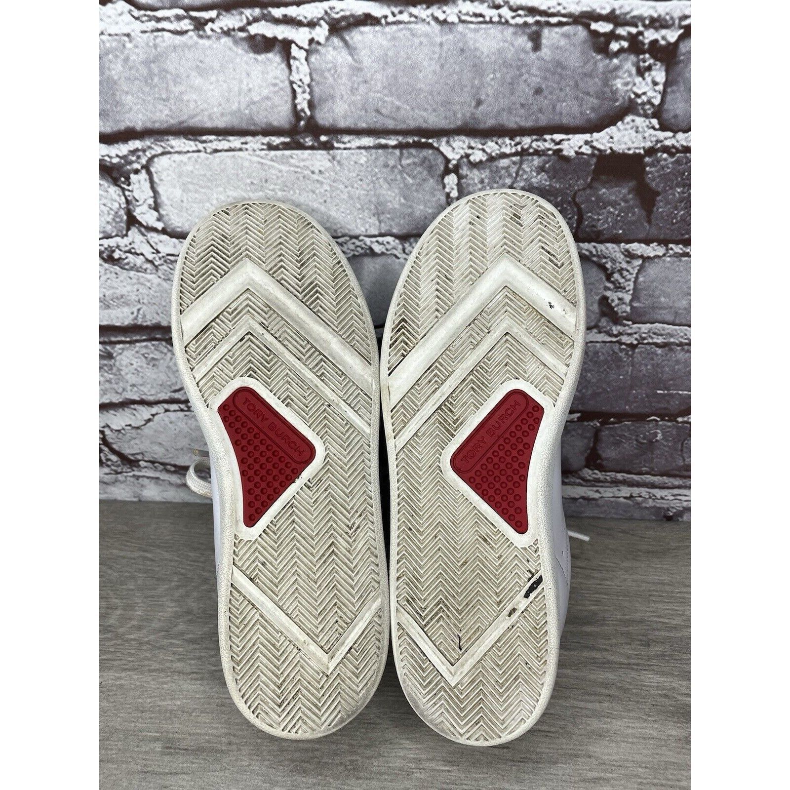 Tory Burch TORY BURCH Howell Court White Leather Red Sneakers Shoes Wom Size US 6.5 / IT 36.5 - 9 Thumbnail