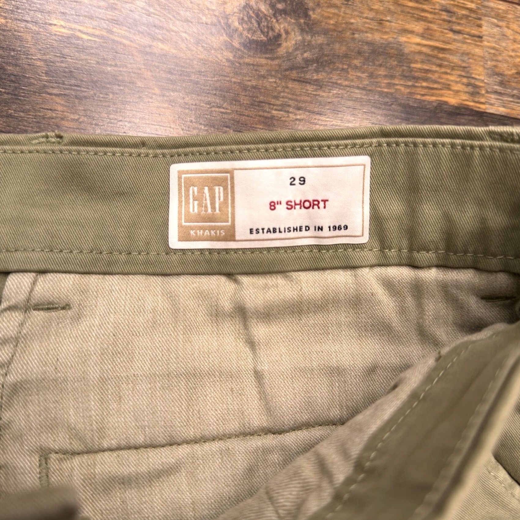 Gap Gap Mens 29 Green Mid Rise Stretch Gapflex 8 Inch Short Chino Casual Summer 98% Cotton 2% Spandex Regular Front Pocket Mens Men Size US 29 - 3 Thumbnail