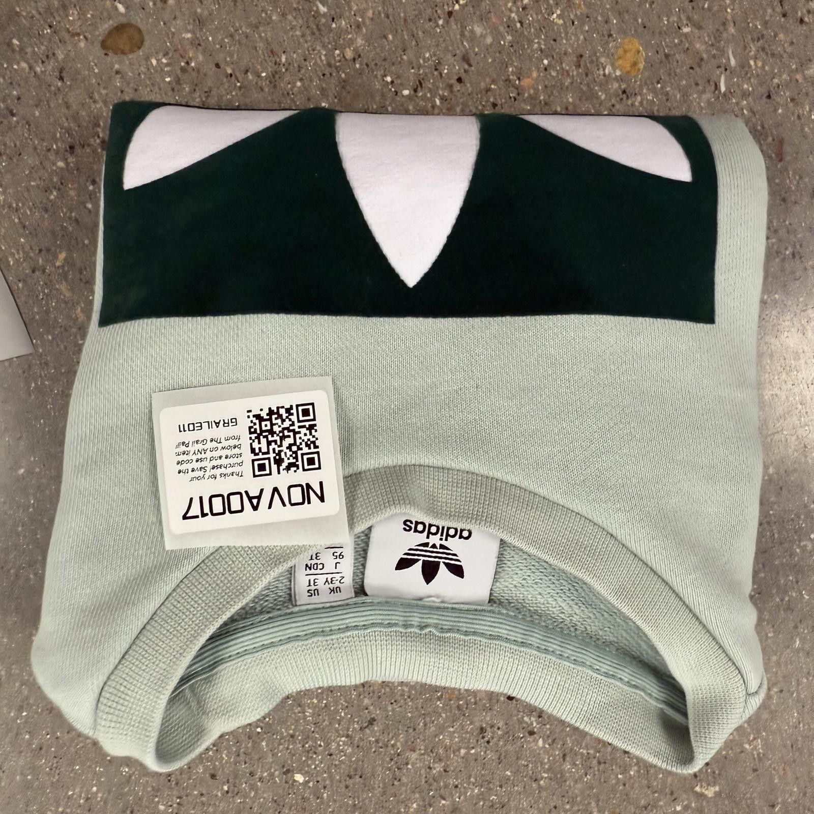 Adidas NWOT Adidas Kids Sweatshirt Mint Green Trefoil Logo 3T Size ONE SIZE - 10 Thumbnail