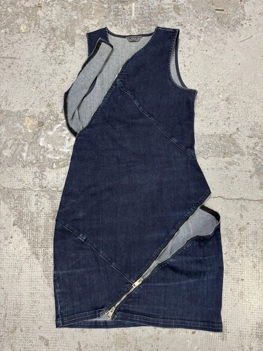 2000s Diesel Tornado Zip Blue Denim Dress