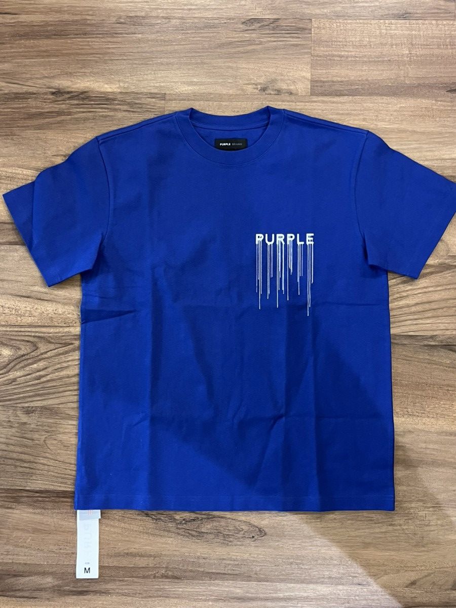 Purple Brand Purple brand HWT med short sleeve drip tee “blue” nwt Size US M / EU 48-50 / 2 - 2 Thumbnail