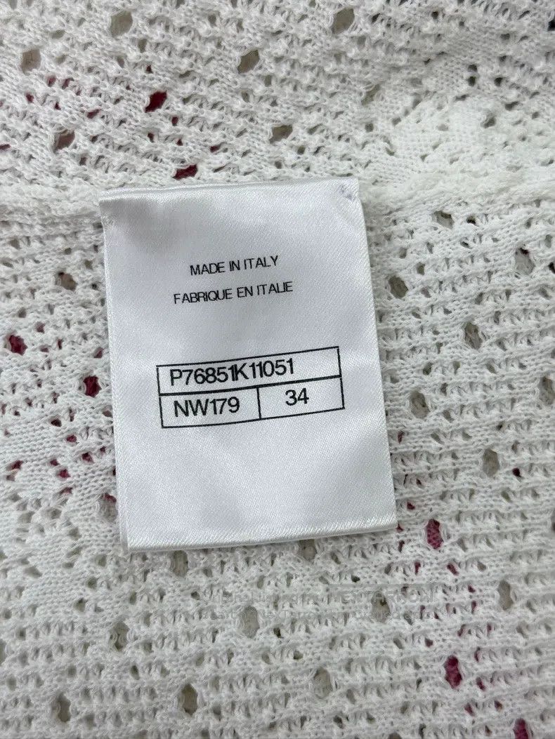 Chanel Chanel 24P white knitted hollowed-out pink-edged vest Size XXS / US 00 / IT 34 - 5 Thumbnail