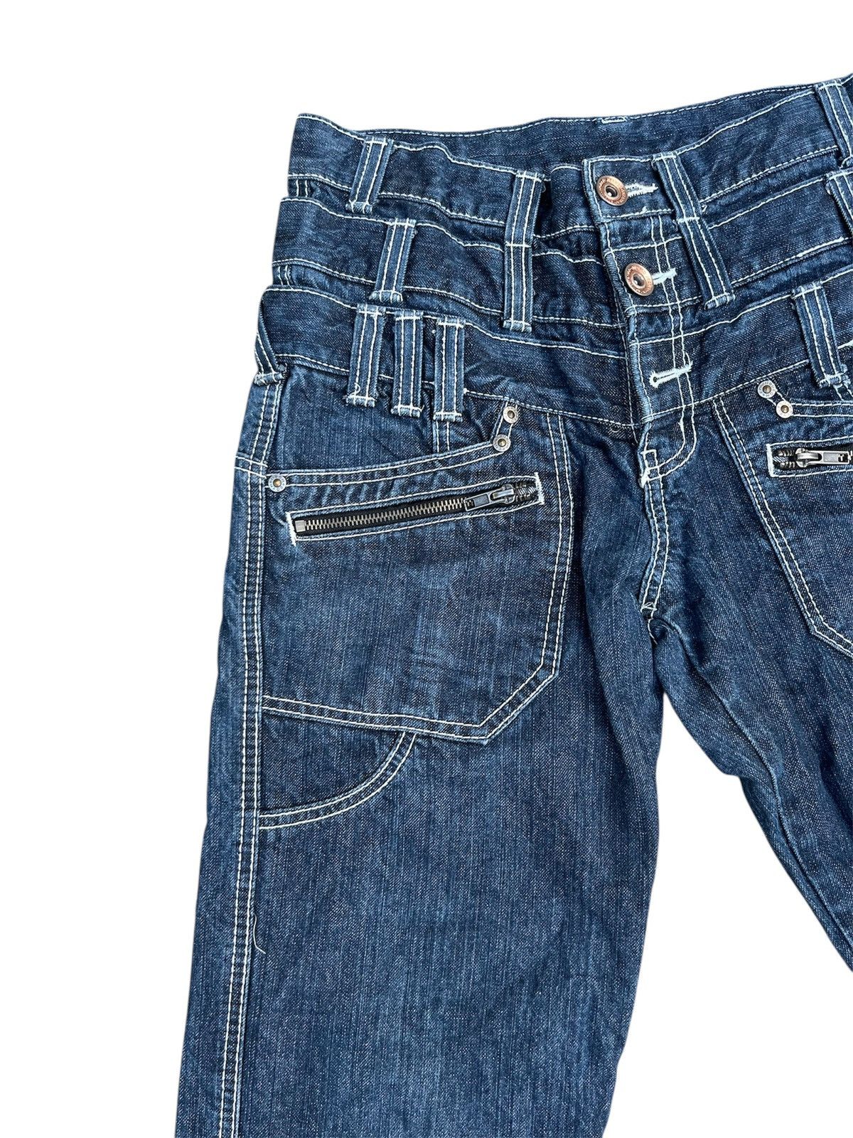 Japanese Brand 🔥VERY RARE🔥BACK RUSH Punk Triple Waist Denim Size US 28 / EU 44 - 5 Thumbnail