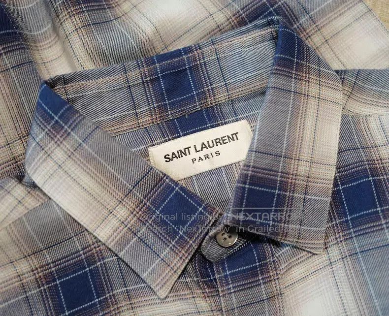 Saint Laurent Paris Saint Laurent Paris Size 38 Plaid Shirt i Size US M / EU 48-50 / 2 - 3 Thumbnail