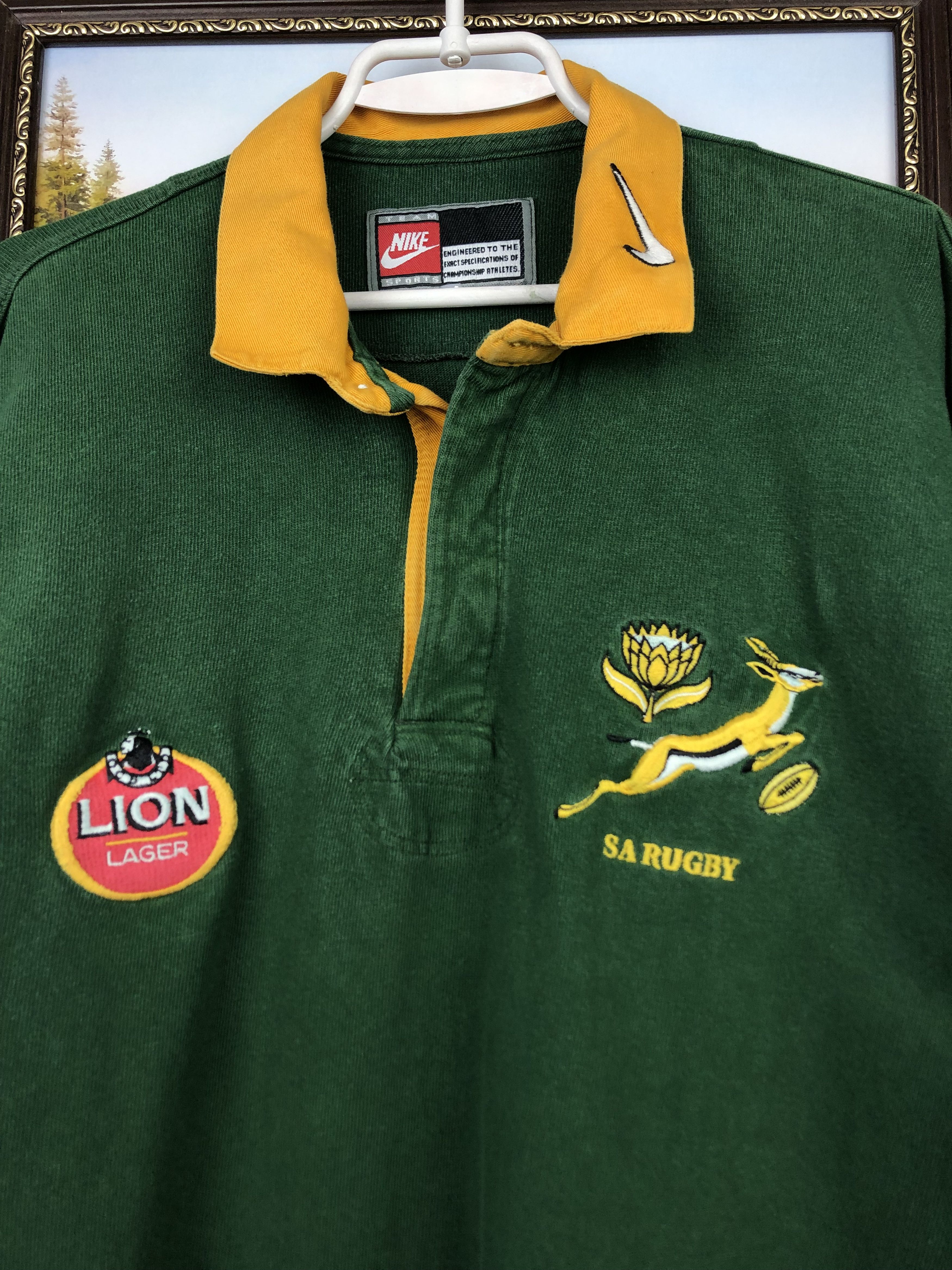 Nike Vintage 90 Nike South Africa Rugby Jersey Long Sleeve Shirt Size US XL / EU 56 / 4 - 5 Thumbnail