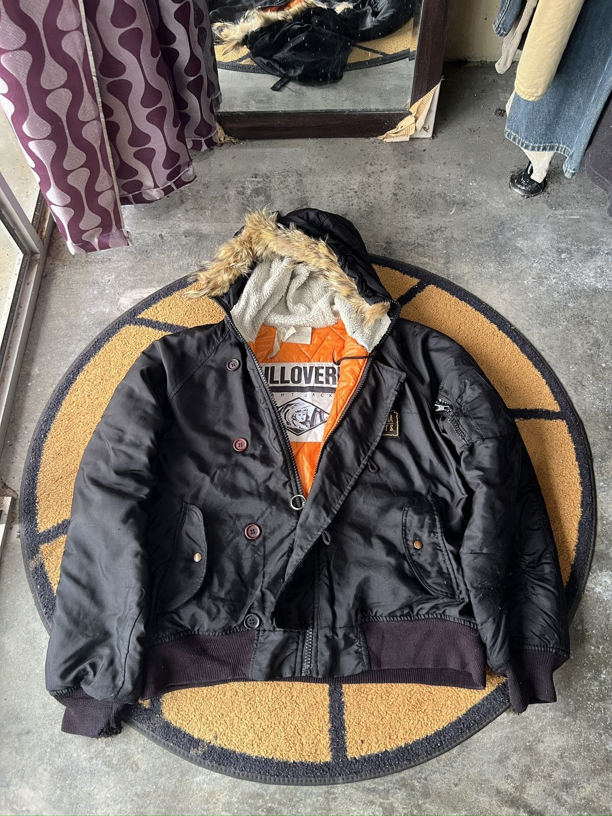 🔥Vintage Pulloveria Flight Jacket With Hoodie