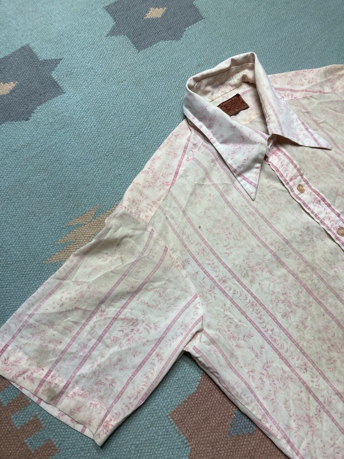 Sears × Vintage Vtg 70s button shirt kings road sears floral flowers thin XL Size US XL / EU 56 / 4 - 5 Thumbnail