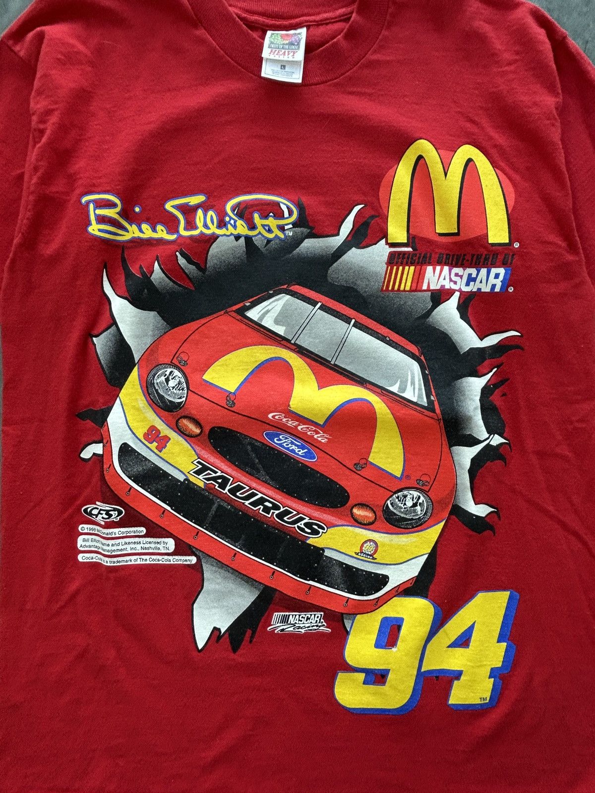 NASCAR Vintage 90s Bill Elliot McDonalds Nascar Tee Double Sided Size US L / EU 52-54 / 3 - 2 Thumbnail
