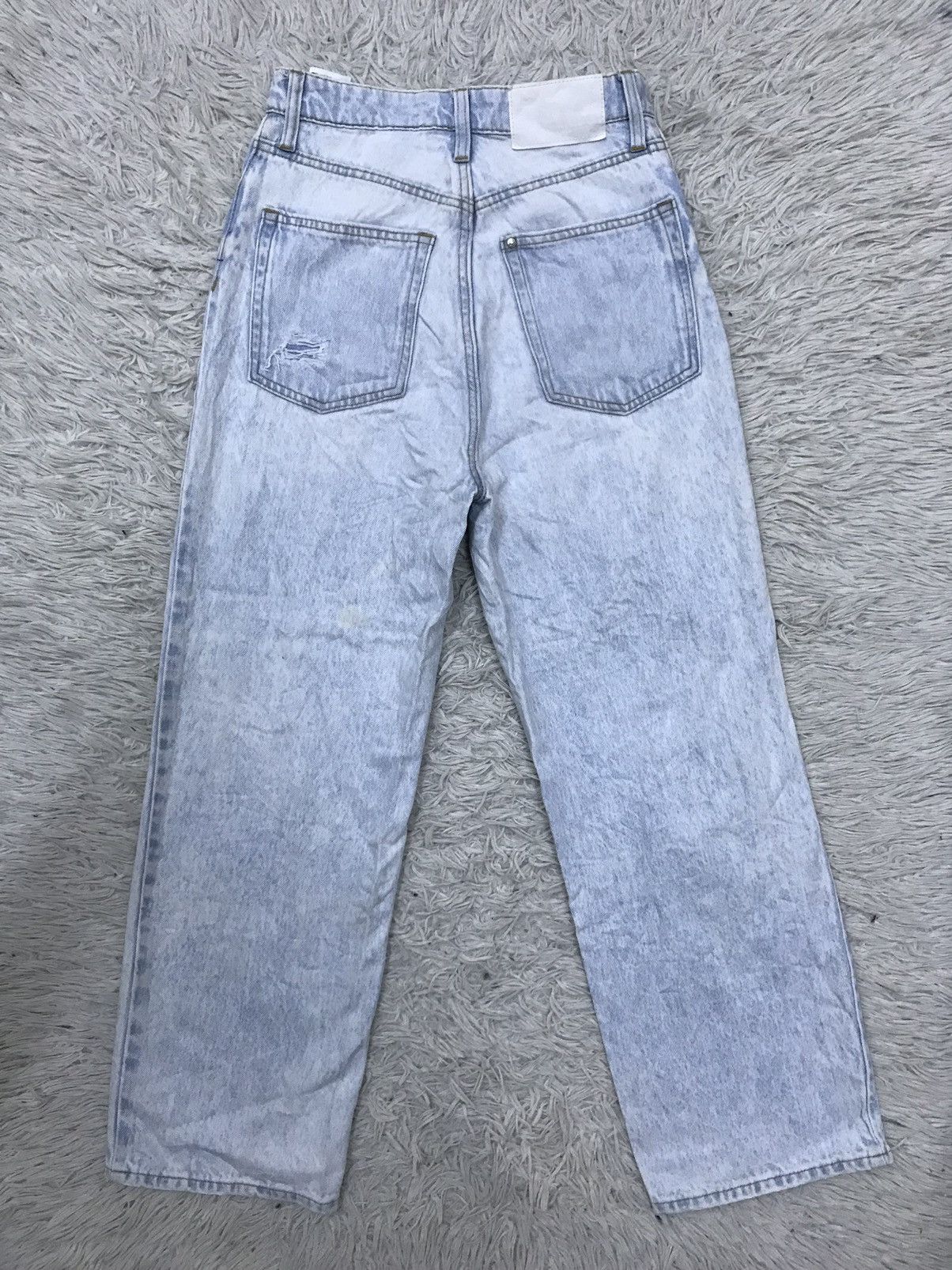 H&M H&M Loose Straight Distressed Baggy Jeans Size 24" / US 00 / IT 34 - 2 Thumbnail