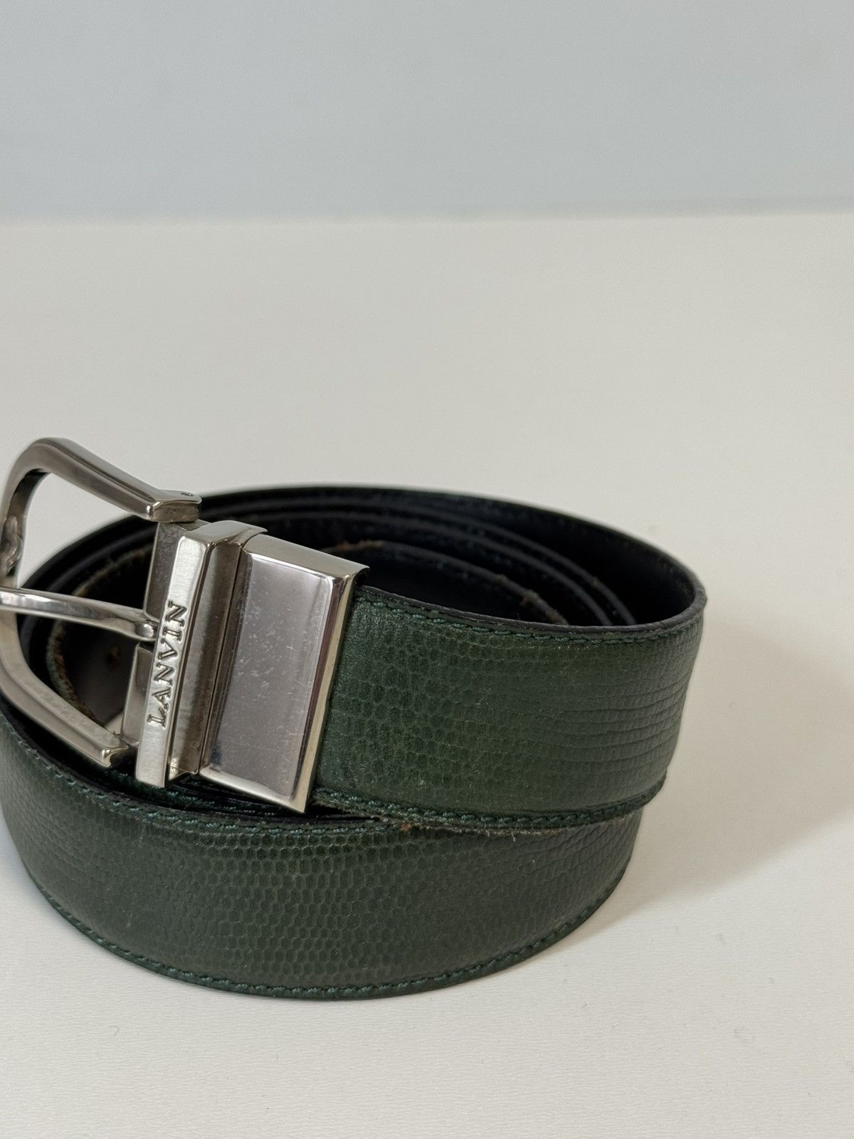 Lanvin Lanvin Belt Luxury Designer Leather Belt Silver Buckle Size ONE SIZE - 3 Thumbnail