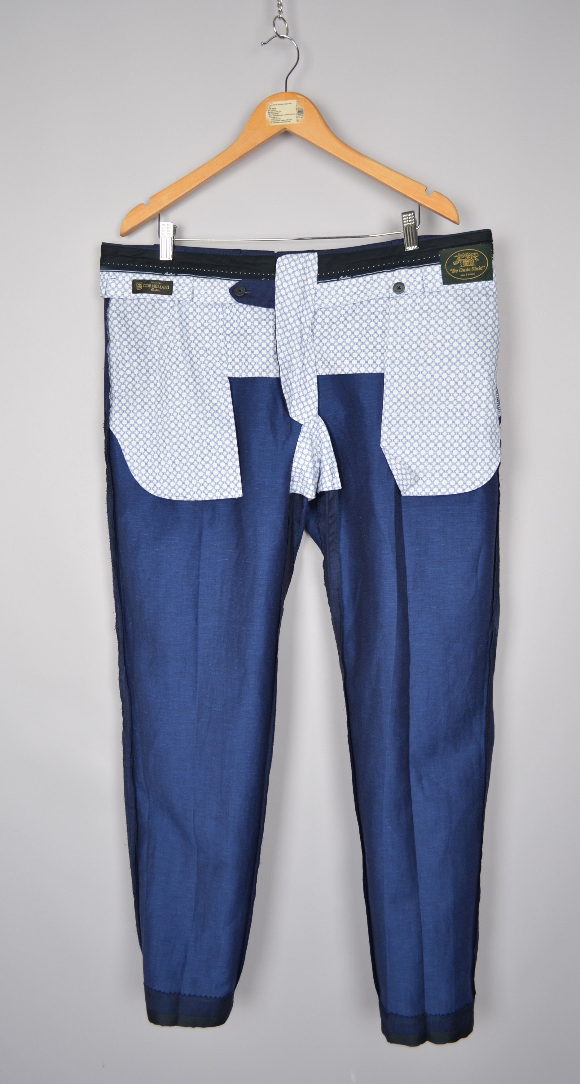 Corneliani × Designer Corneliani Linen Wool Silk Blend Navy Pants Trousers Sz W40 Size US 40 / EU 56 - 13 Thumbnail