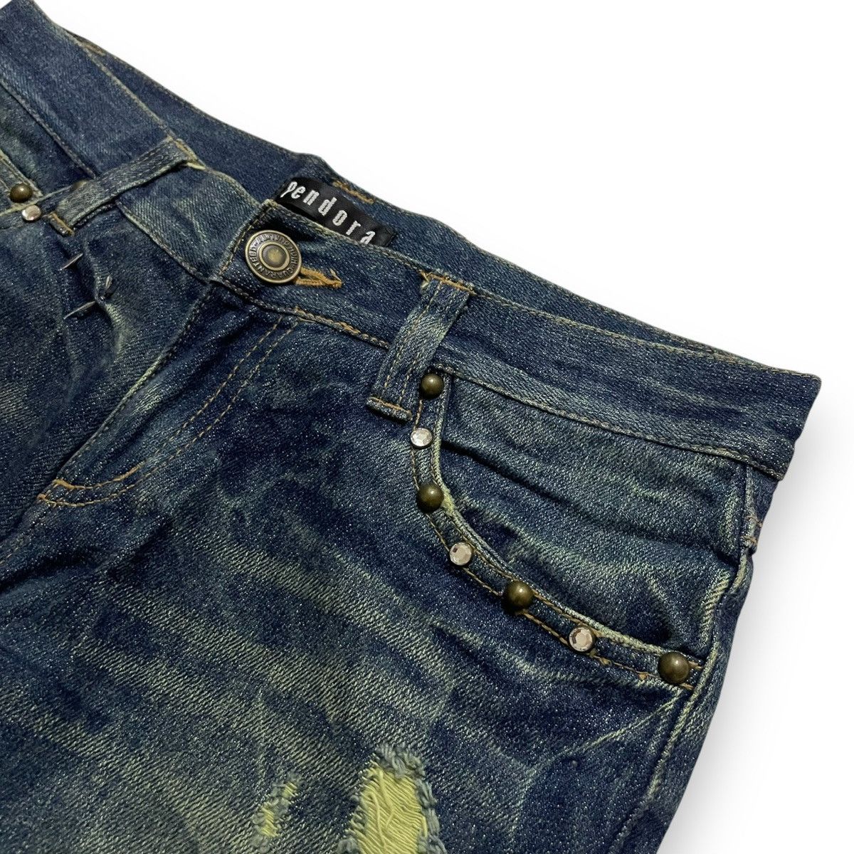 20471120 ORIGINAL FLARE JAPANESBRAND PENDORA DISSTRESED DENIM (з0x40) Size US 30 / EU 46 - 6 Thumbnail