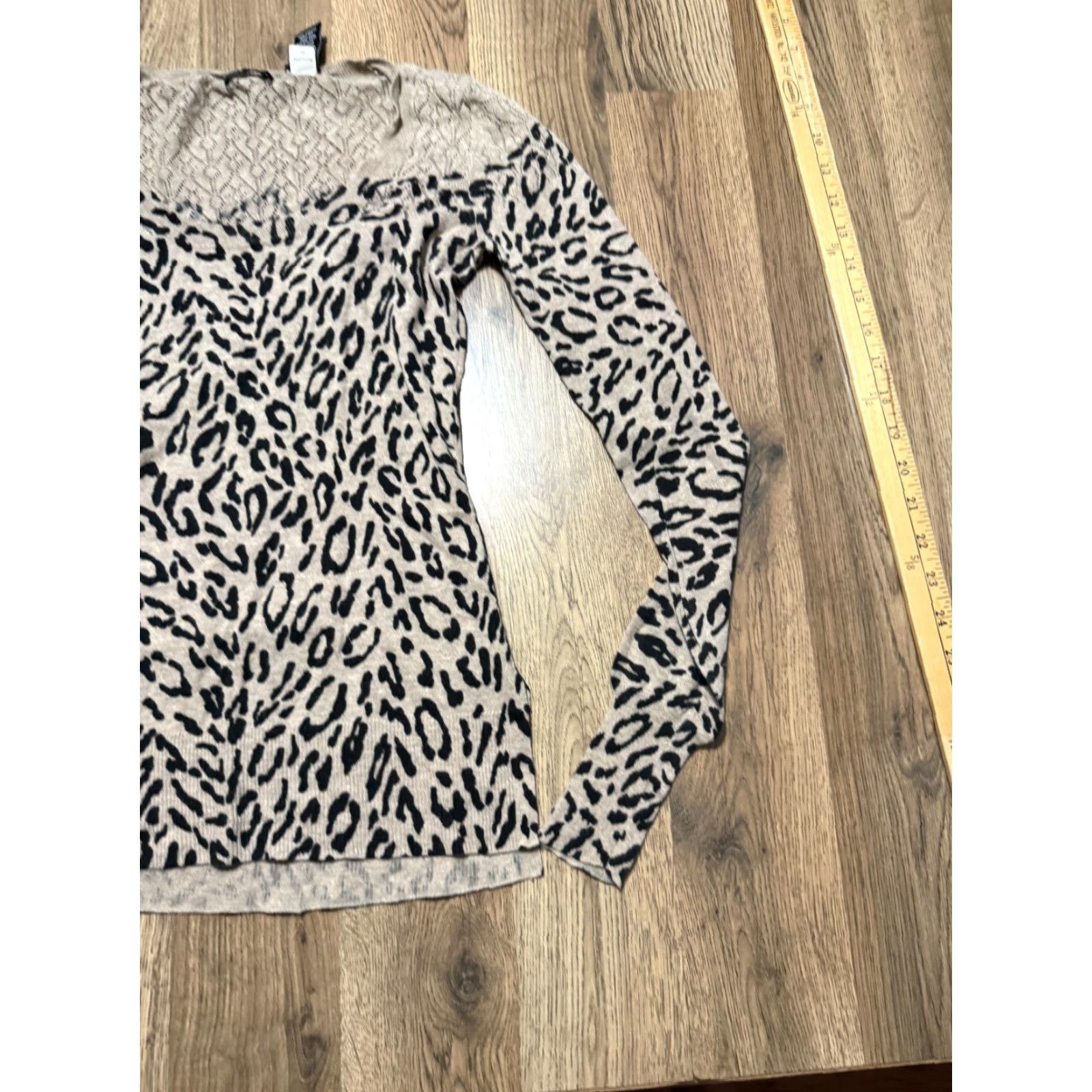 Vintage MODA Shirt Women's XS/S Cheetah Print Long Sleeve Shirt Brown Black Size XS / US 0-2 / IT 36-38 - 4 Thumbnail