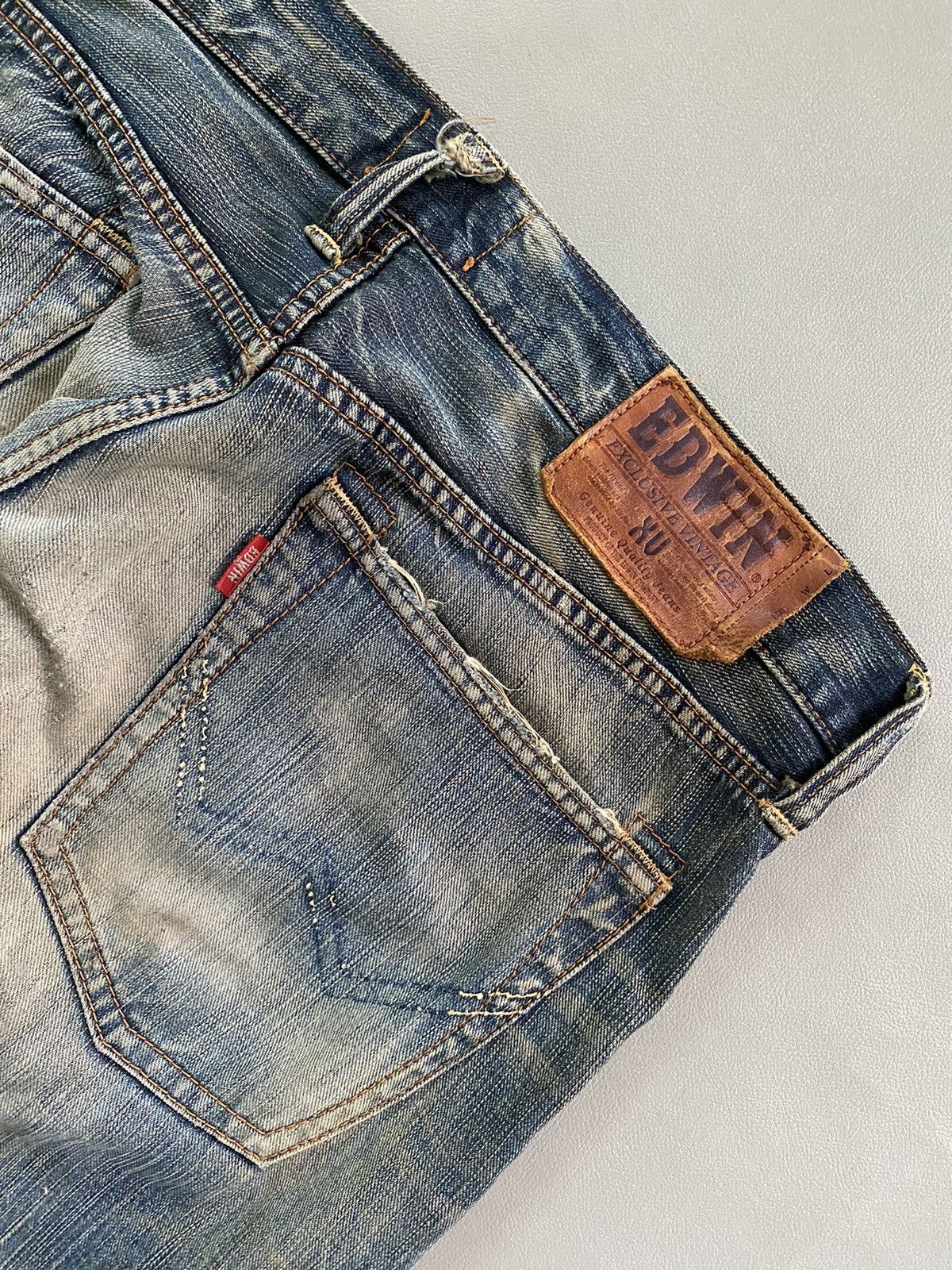 Edwin × If Six Was Nine × Le Grande Bleu (L.G.B.) Vintage Edwin Mud Wash Distressed Denim Size US 34 / EU 50 - 5 Thumbnail