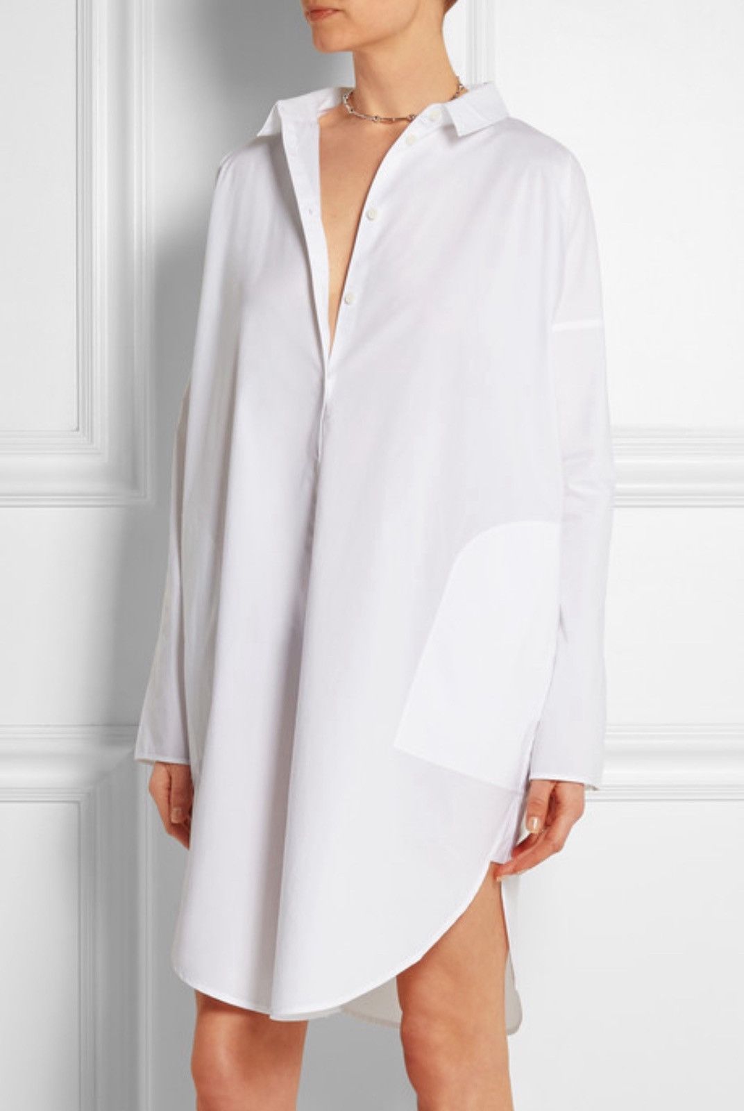 Acne Studios Acne Studios Lash Poplin Tech Oversize L/S Shirt Dress Size XS / US 0-2 / IT 36-38 - 1 Thumbnail