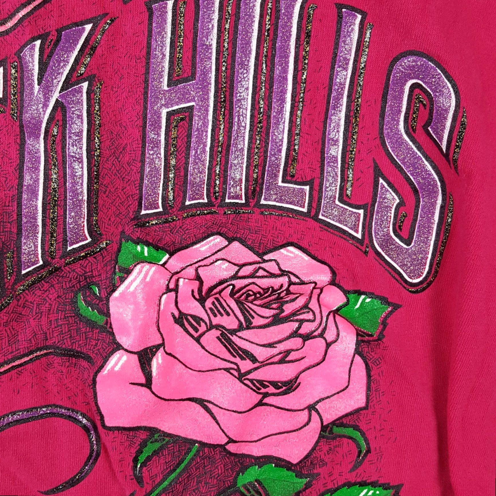 Fruit Of The Loom VINTAGE Fruit of the Loom 90s Pink Rose Biker T-Shirt Women's XL Grunge Retro Classic Size XL / US 12-14 / IT 48-50 - 4 Thumbnail