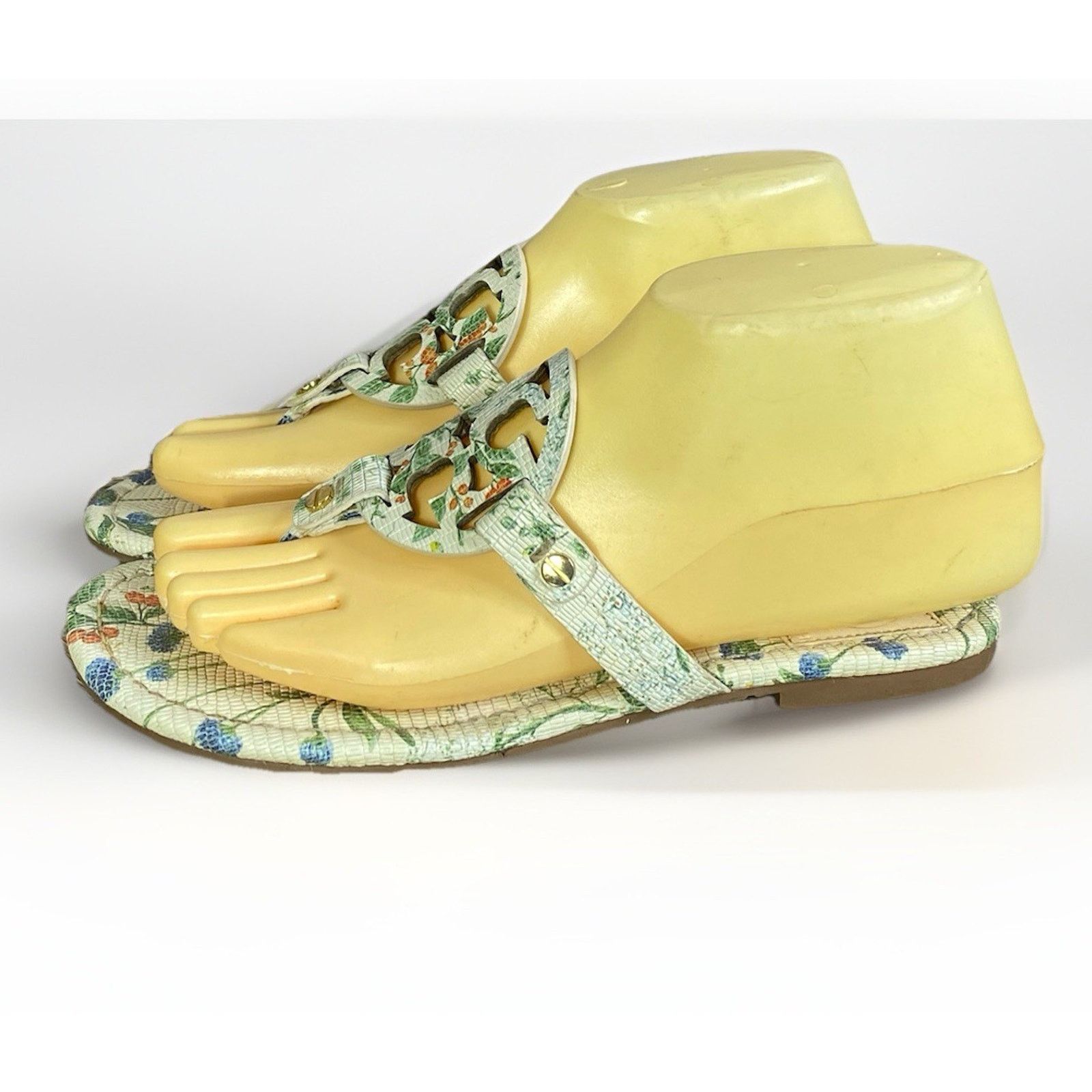 Tory Burch Tory Burch Miller Leather Thong Sandals Sz 6.5 Floral Cream Size US 6.5 / IT 36.5 - 3 Thumbnail