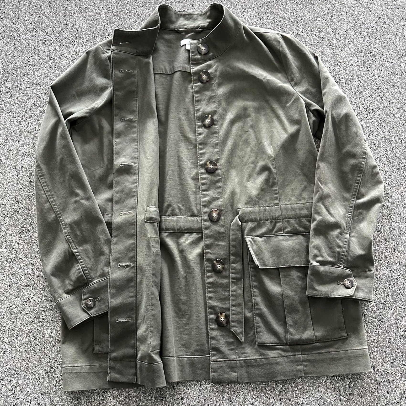J. Jill J. Jill Jacket Women S Field Utility Safari Coat Lightweight Army Green Size S / US 4 / IT 40 - 6 Thumbnail