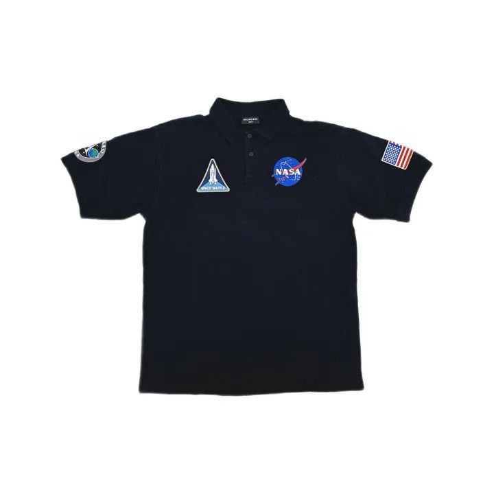 Balenciaga Balenciaga Balenciaga NASA Collaboration Black Polo Shirt Size US M / EU 48-50 / 2 - 2 Thumbnail