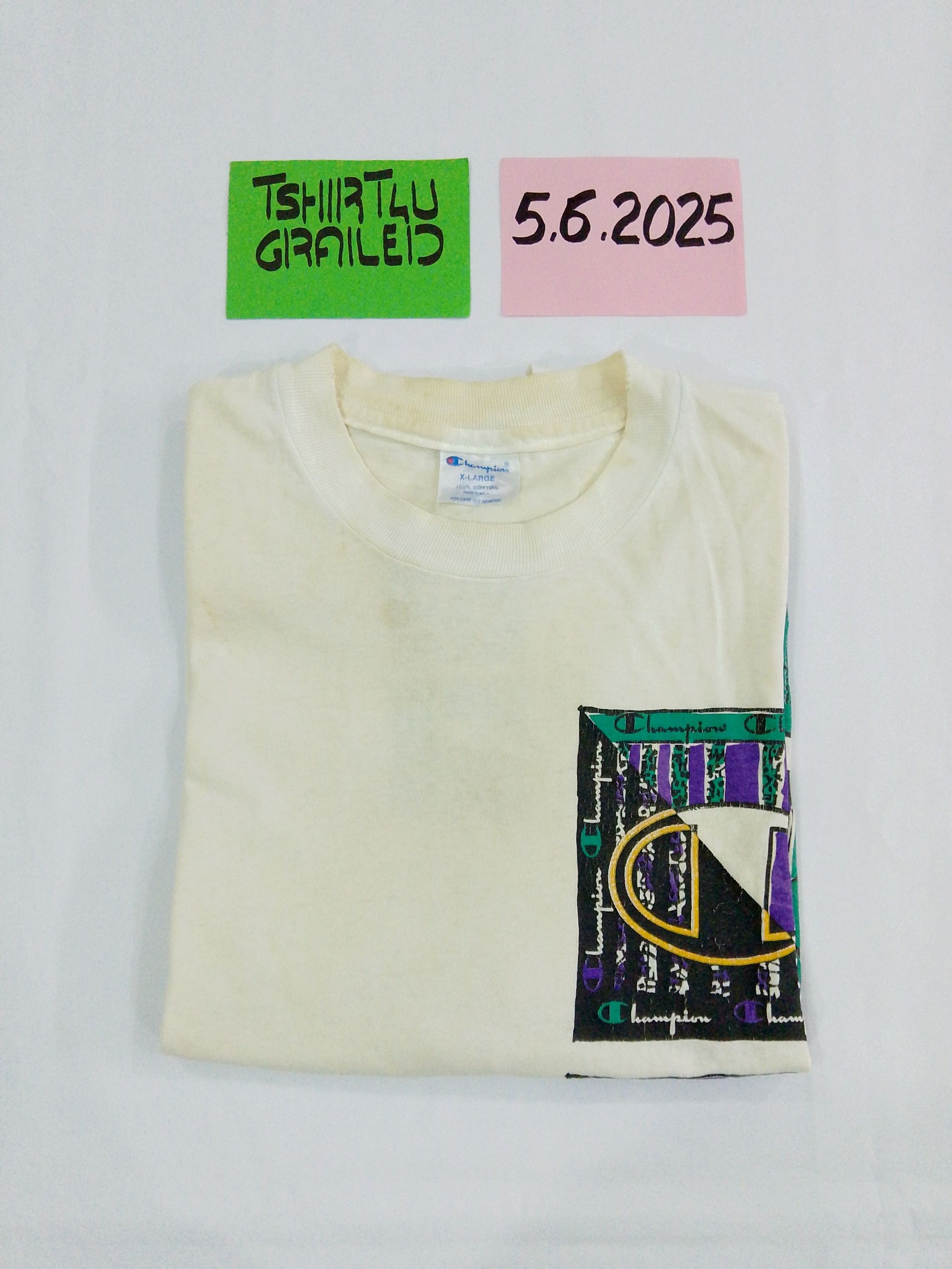 Champion Vintage Champion USA made Tee XL – Distressed Faded Yellow Size US XL / EU 56 / 4 - 22 Thumbnail
