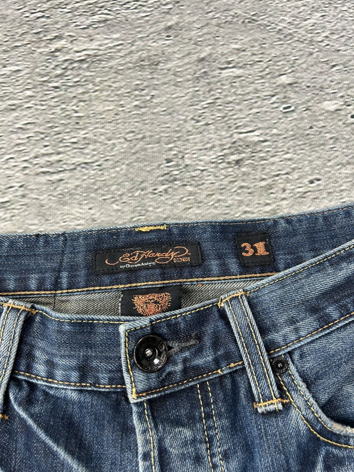 Ed Hardy Ed Hardy Christian Audigier vintage jeans big logo pants Size US 31 - 8 Thumbnail