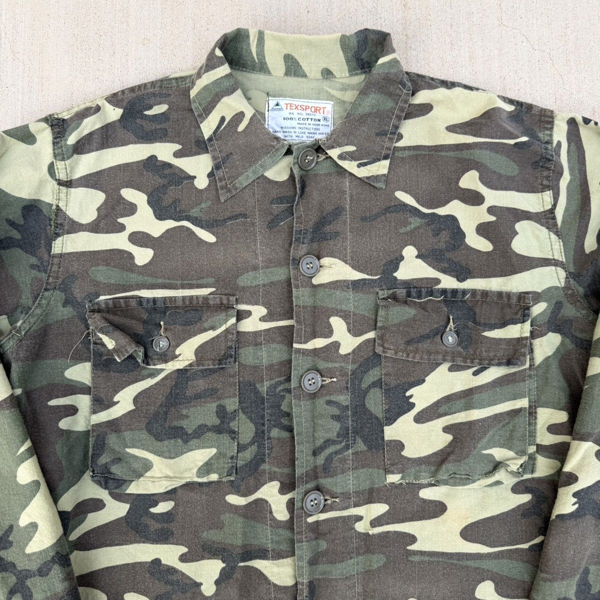 Other Vintage 80s Texsport Hunting Camo Canvas Button Down Shirt Size US XL / EU 56 / 4 - 5 Thumbnail
