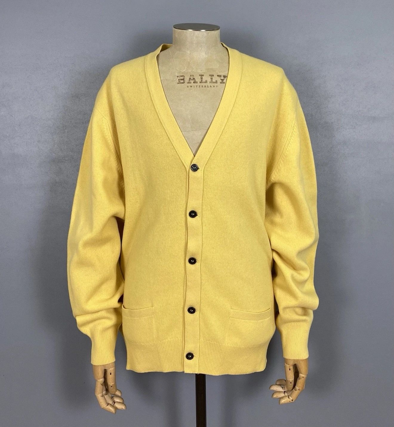 Ballantyne Ballantyne Buttons Cardigan Sweater Yellow Knit Geelong Wool Size US L / EU 52-54 / 3 - 1 Thumbnail
