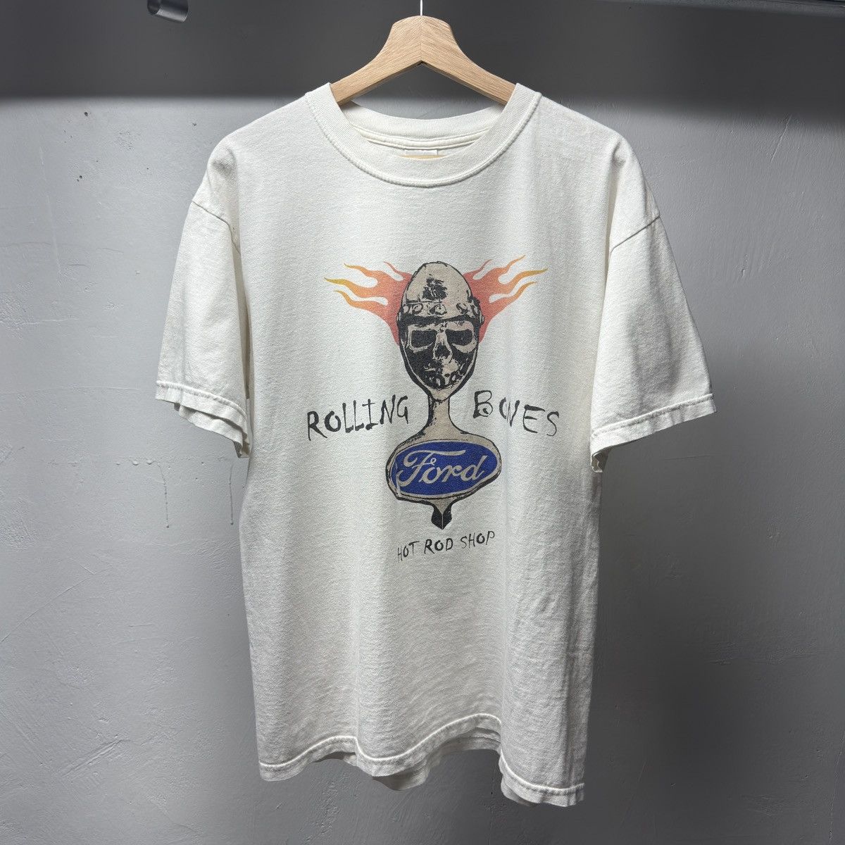 Vintage Rolling Bones Hot Rod Shop Shirt Skull Flame ERD Grunge WCC Size US L / EU 52-54 / 3 - 1 Thumbnail